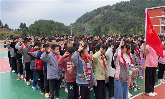大水田乡学校举行庆祝建队72周年暨请党放心强国有我入队仪式